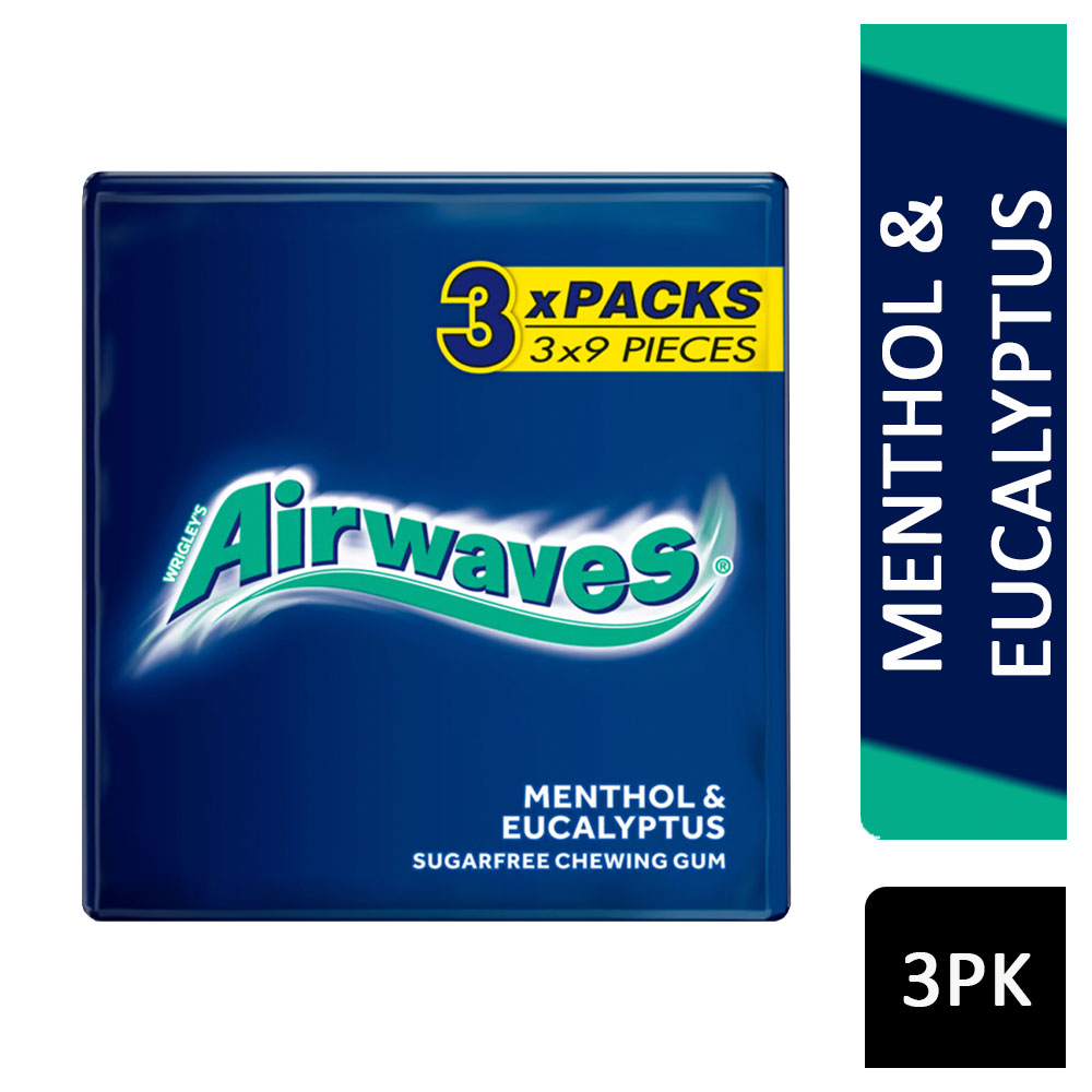 Wrigley's Airwaves Chewing Gum Menthol & Eucalyptus 3pk