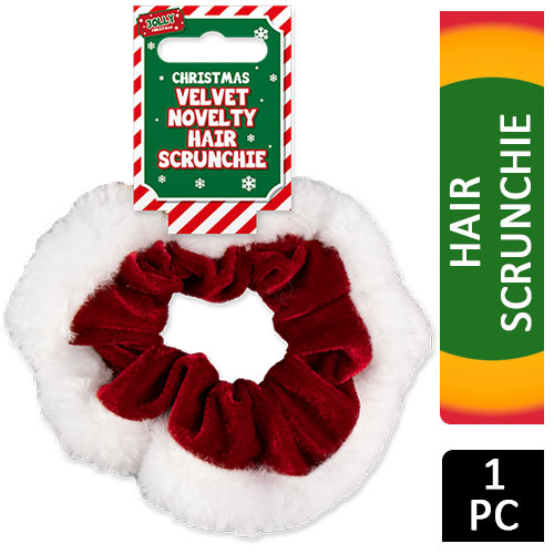 Jolly Christmas Velvet Novelty Hair Scrunchie