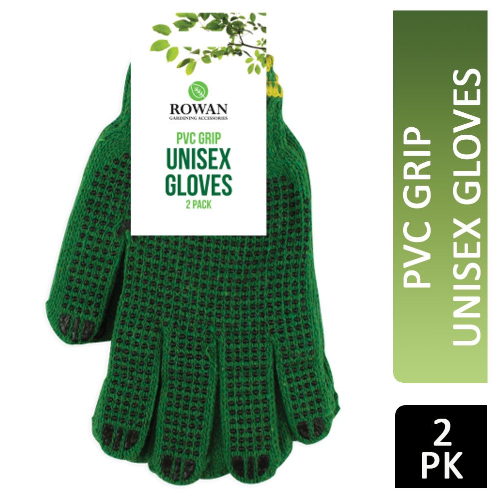 Rowan Gardening PVC Grip Unisex Gloves 2 Pack