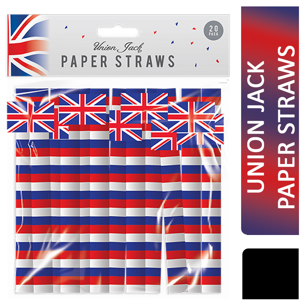 Union Jack Paper Straws 20pk