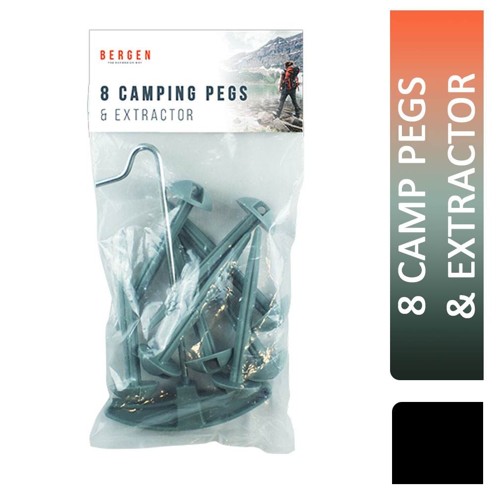 Bergen 8 Camping Pegs & Extractor