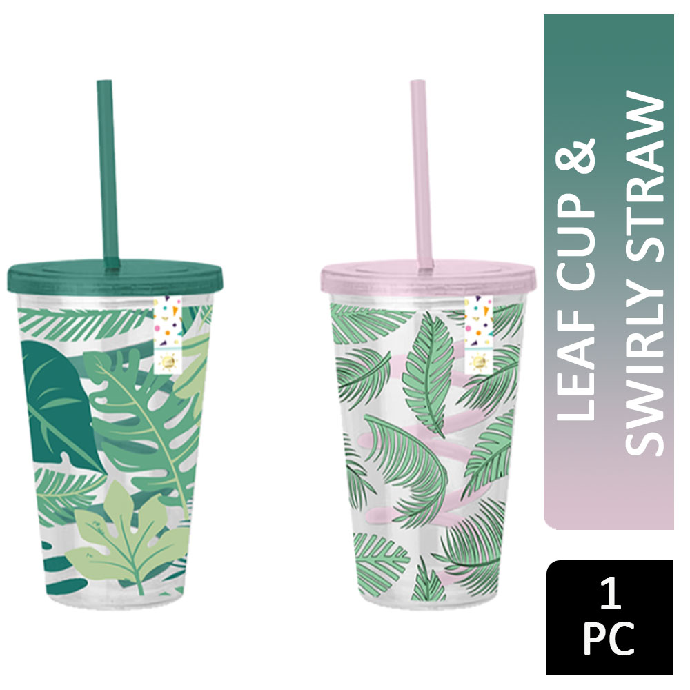 Party Leaf Cup & Swirly Straw