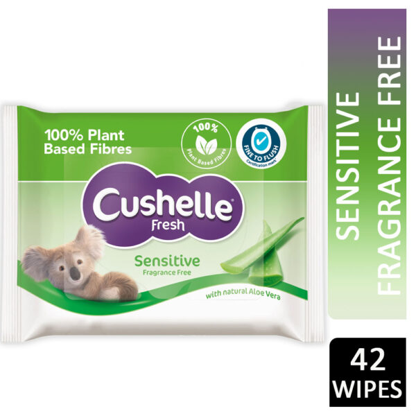 Cushelle Sensitive Flushable Toilet Wipes 42s