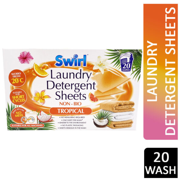 Swirl Laundry Detergent Sheets Non-Bio Tropical 20 Wash