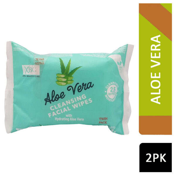 XBC Facial Wipes Hydrating Aloe Vera 25's 2PK