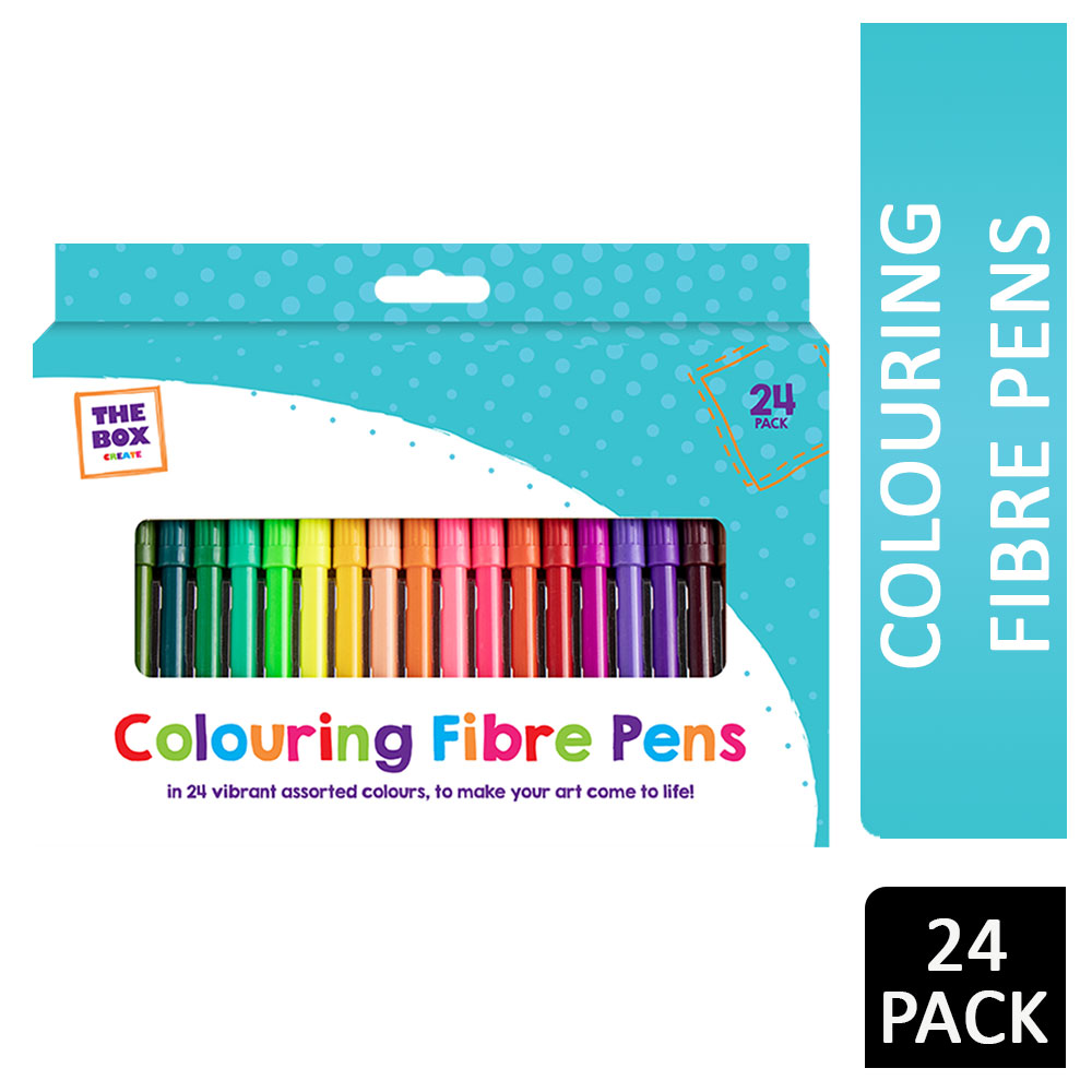 The Box Colouring Fibre Pens 24 Pack