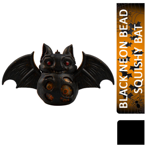 Fangtastic Halloween Black Neon Bead Squishy Bat