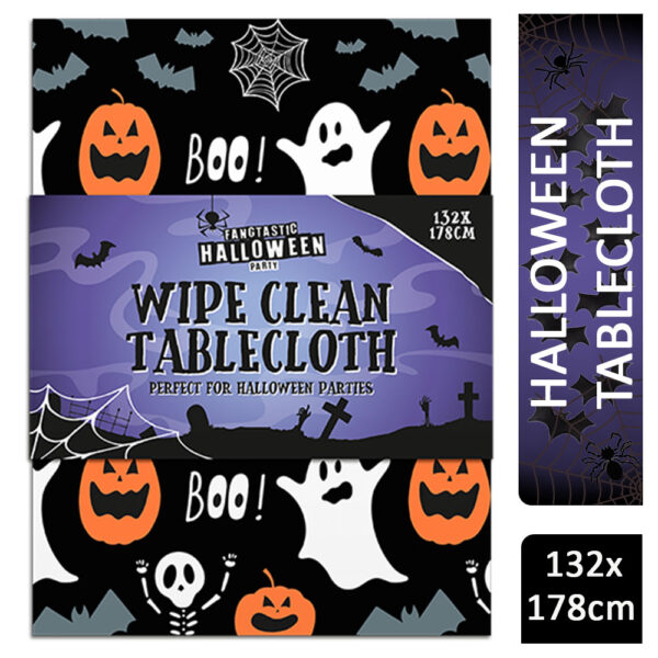 Fangtastic Halloween Wipe Clean Tablecloth 132x178cm