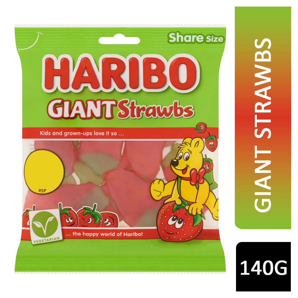 Haribo Giant Strawbs Fruit Gums 140g