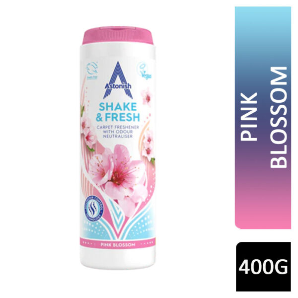 Astonish Shake & Fresh Carpet Freshener Pink Blossom 400G