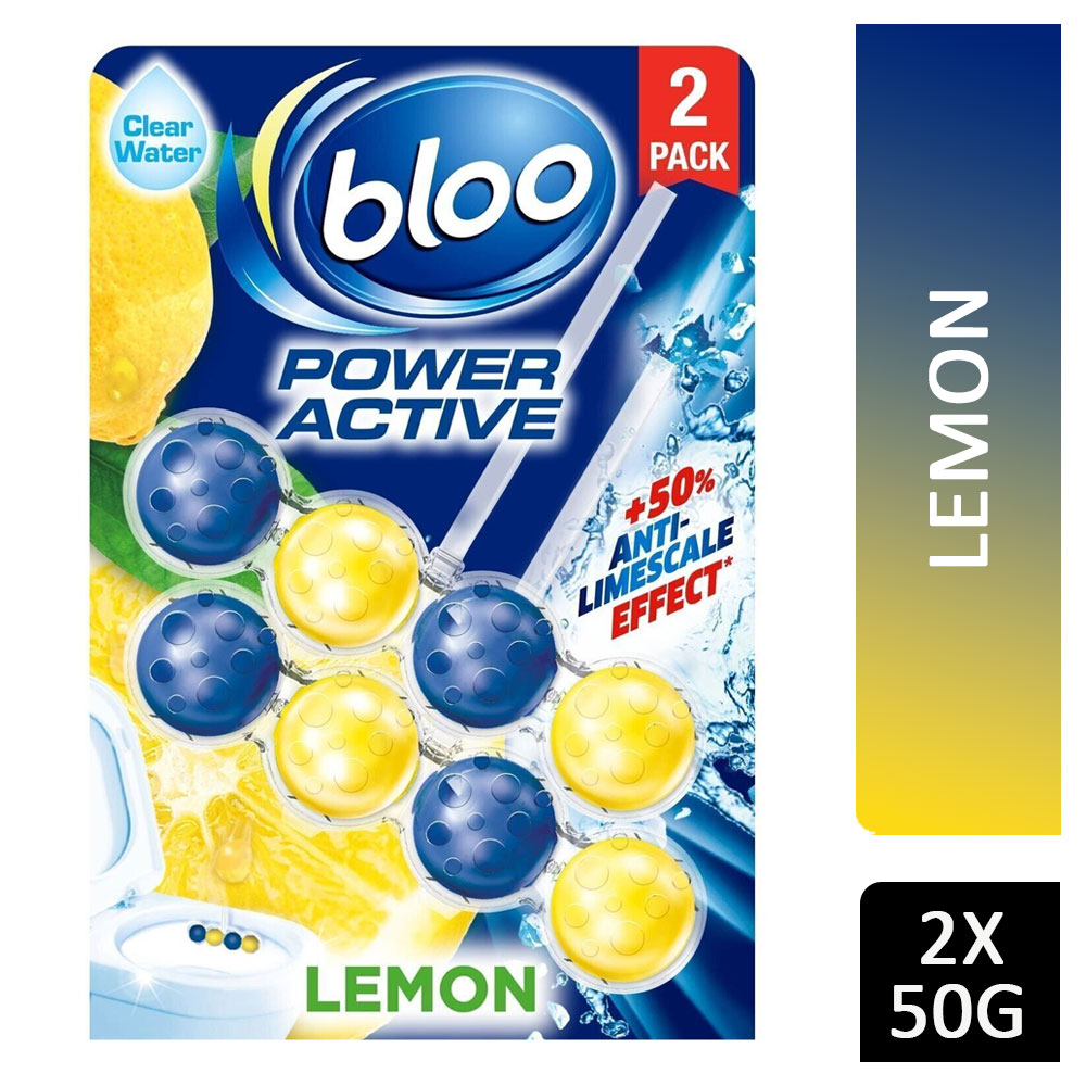 Bloo Power Active Toilet Block Lemon 2x50g