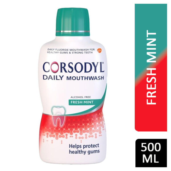 Corsodyl Fresh Mint Daily Mouthwash Alcohol Free Mouthwash 500ml