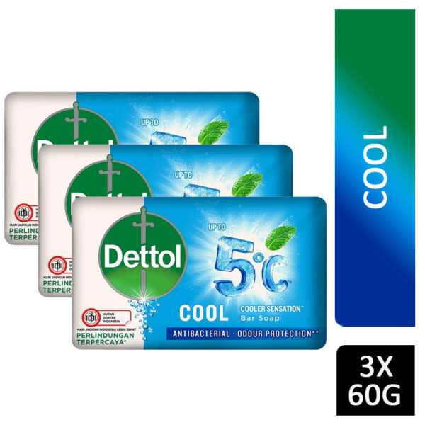 Dettol Anti-Bacterial Soap Cool 60g 3pk