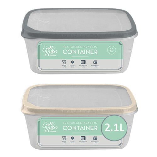 Cooke & Miller Rectangle Plastic Container 2.1L 1PC