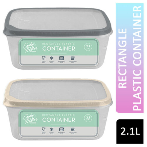 Cooke & Miller Rectangle Plastic Container 2.1L 1PC