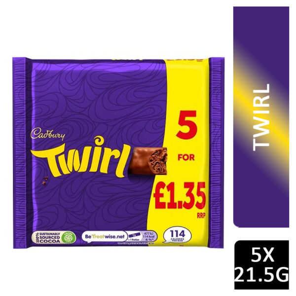 Cadbury Twirl Bars 5x21.5g £1.35