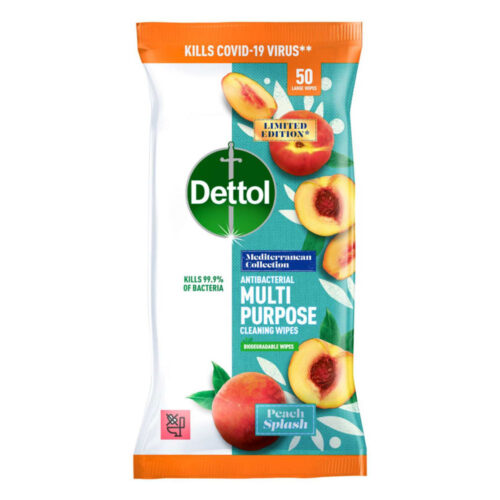 Dettol Anti Bacterial Surface Wipes Peach Splash 50s