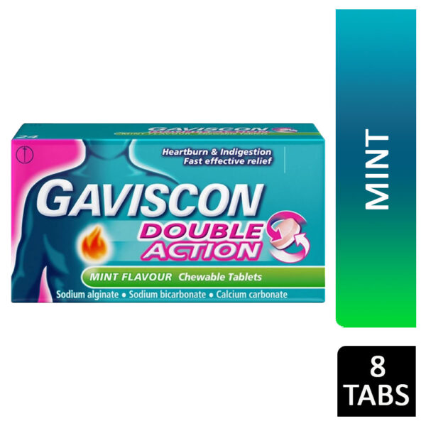 Gaviscon Double Action Chewable Tablets Mint 8s
