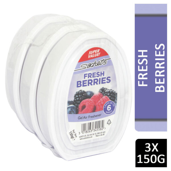Sachets Gel Air Freshener Fresh Berries 3x150g