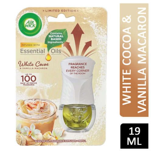 Air Wick Essential Oils Plug-In Diffuser & Refill White Cocoa & Vanilla Macaron 19ml