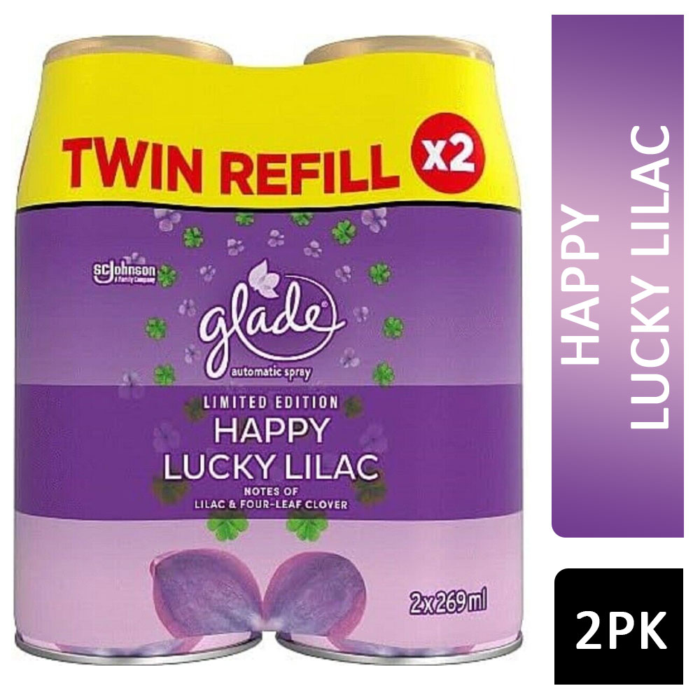 Glade Automatic Spray Refill Happy Lucky Lilac 269ml 2pk