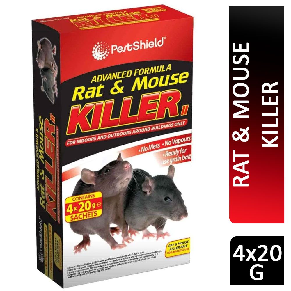 PestShield Advanced Formula Rat & Mouse Killer 4x20g