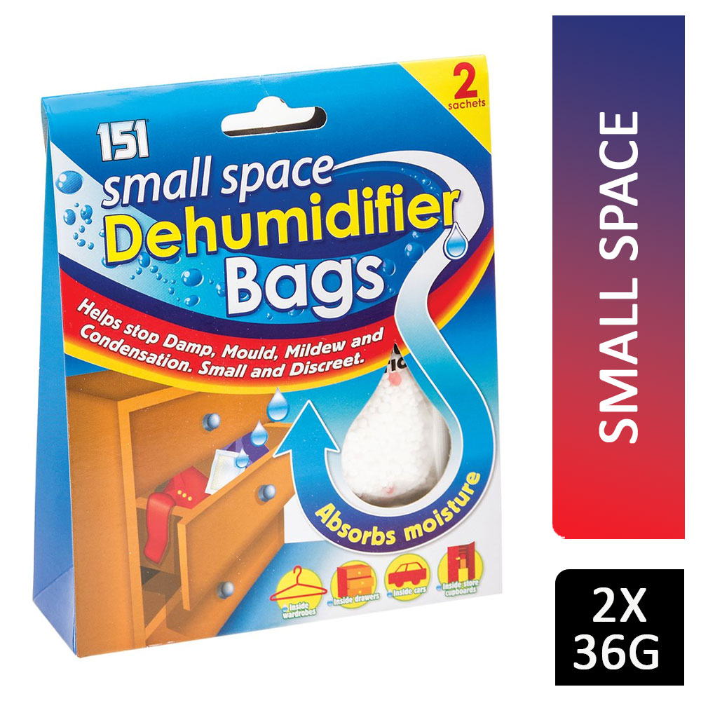 151 Small Space Dehumidifier Bags 2x36g