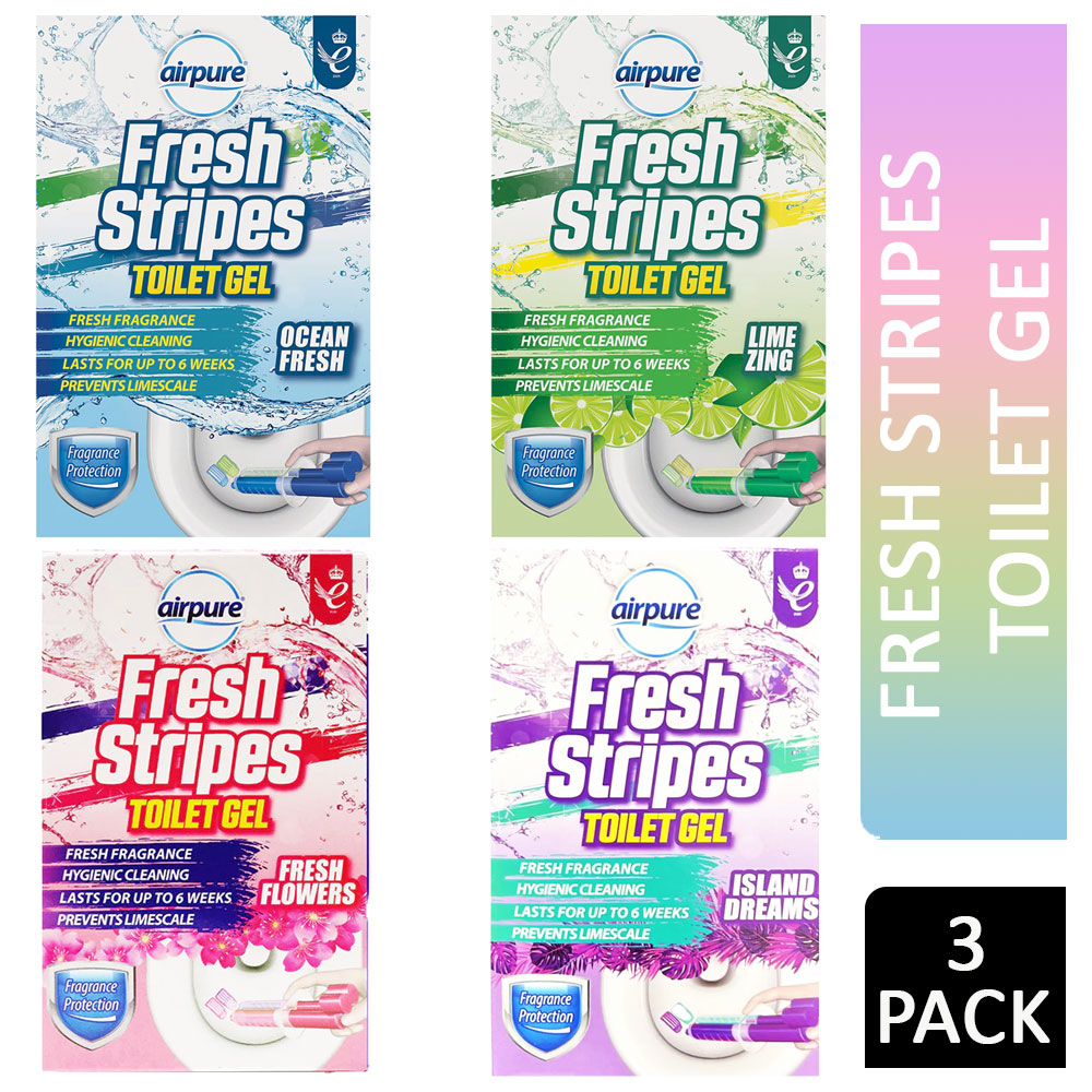 Airpure Fresh Stripes Toilet Gel Type May Vary 3 Pack