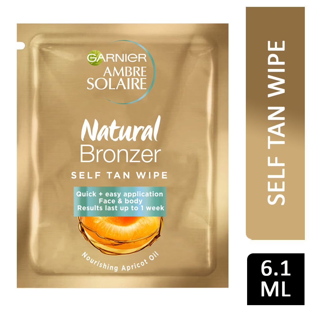Garnier Ambre Solaire Natural Bronzer Self Tan Wipe 6.1ml