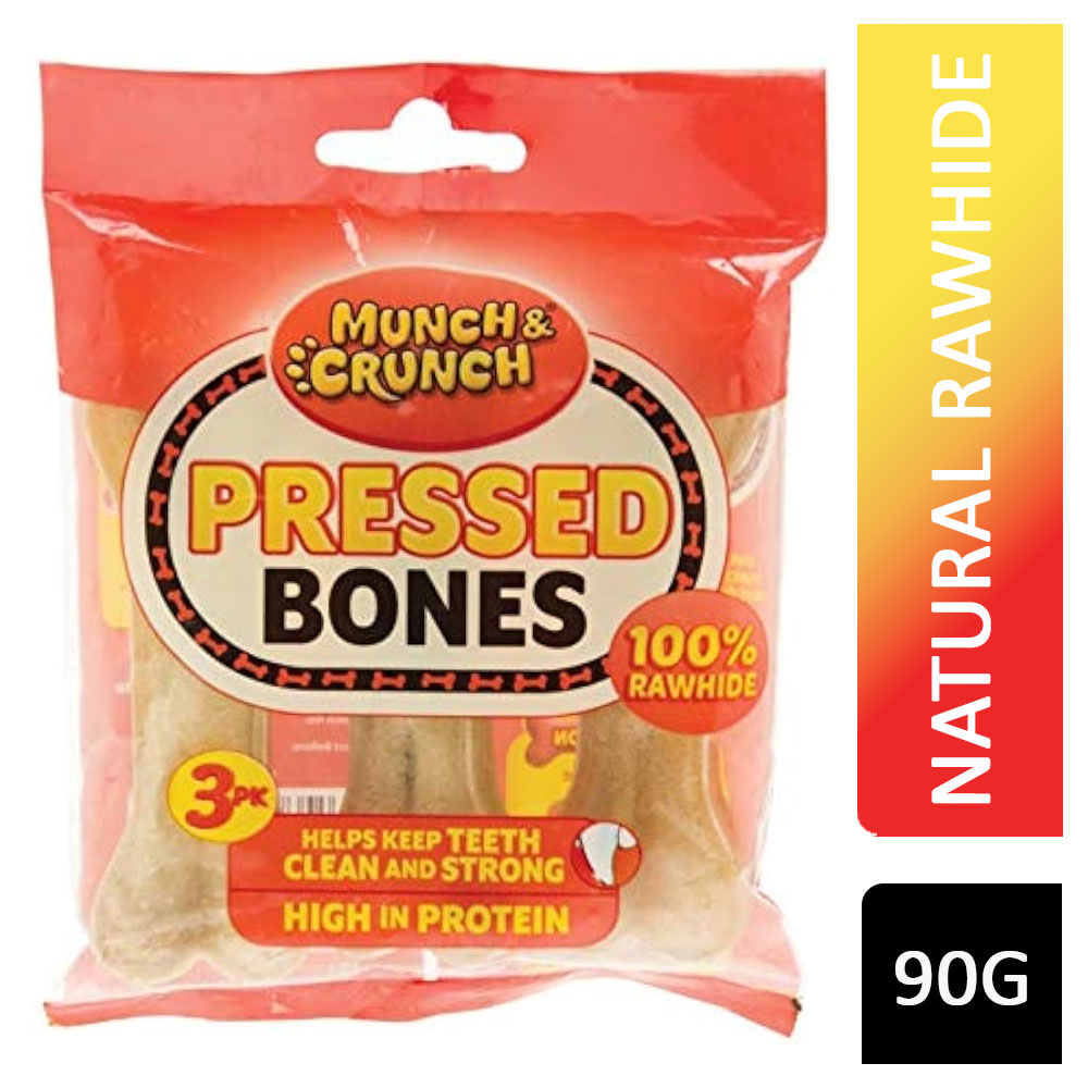 Munch & Crunch Natural Rawhide Pressed Bones 90g