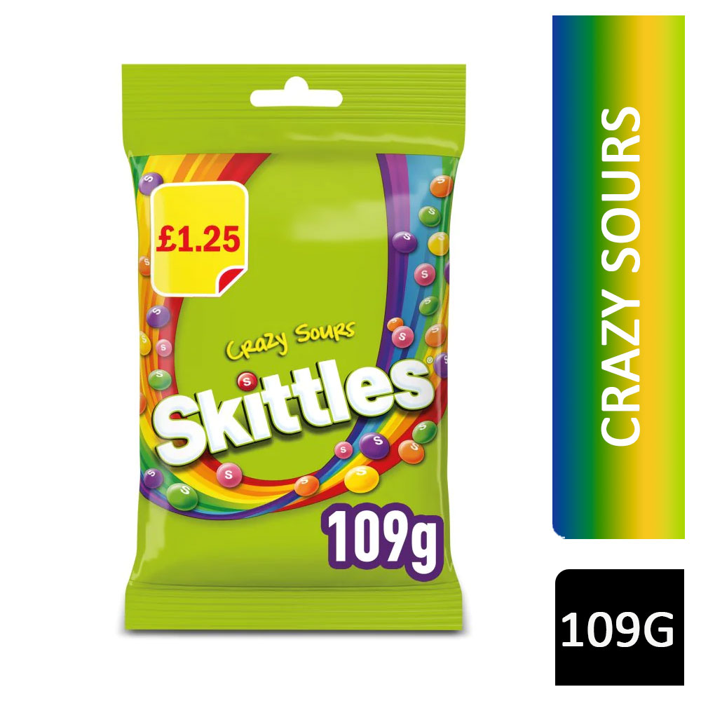 Skittles Crazy Sours Pouch Bag 109g PM £1.25