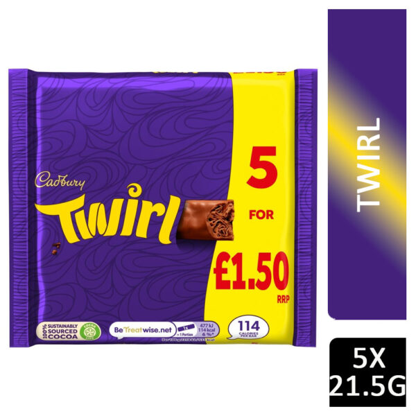 Cadbury Twirl Bars 5 x 21.5g