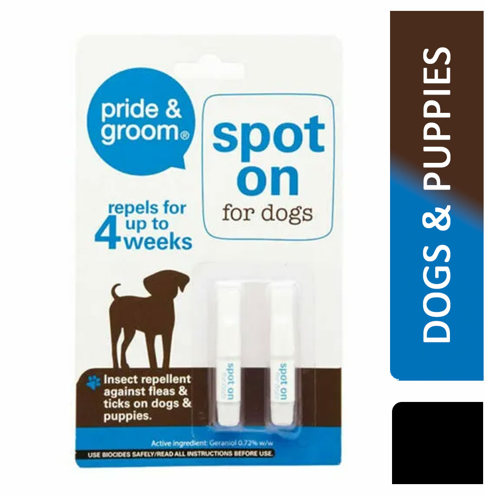 Pride & Groom Spot on Flea & Tick For Dogs & Puppies