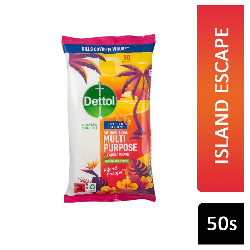 Dettol Anti Bacterial Surface Wipes Island Escape 50 wipes