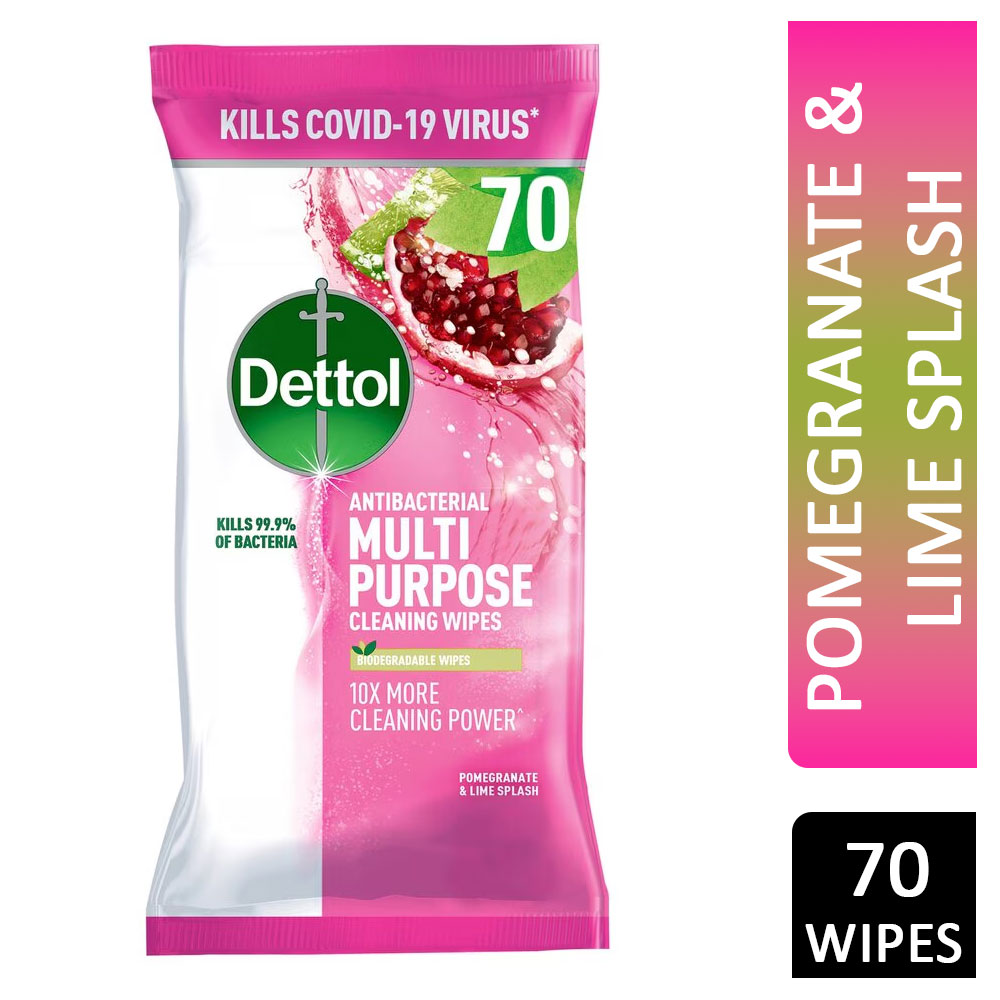 Dettol Multipurpose Pomegranate & Lime Splash 70 Large Wipes
