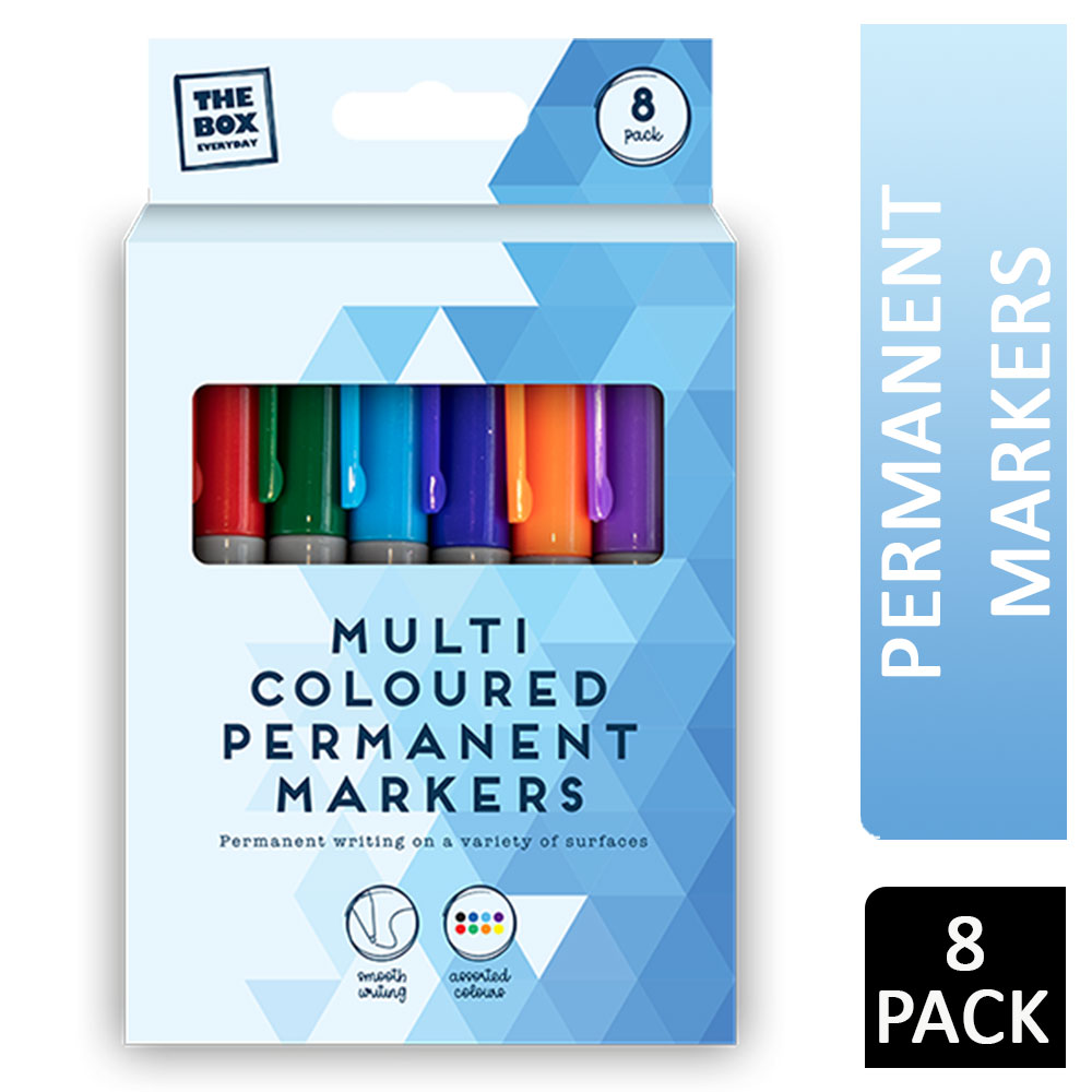 The Box Multicoloured Permanent Markers 8 Pack
