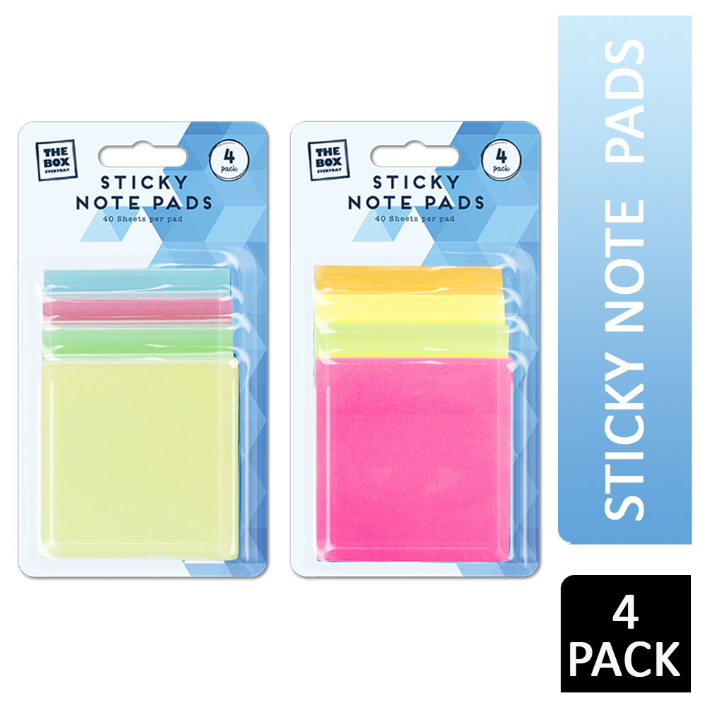 The Box Sticky Note Pads 4 Pack