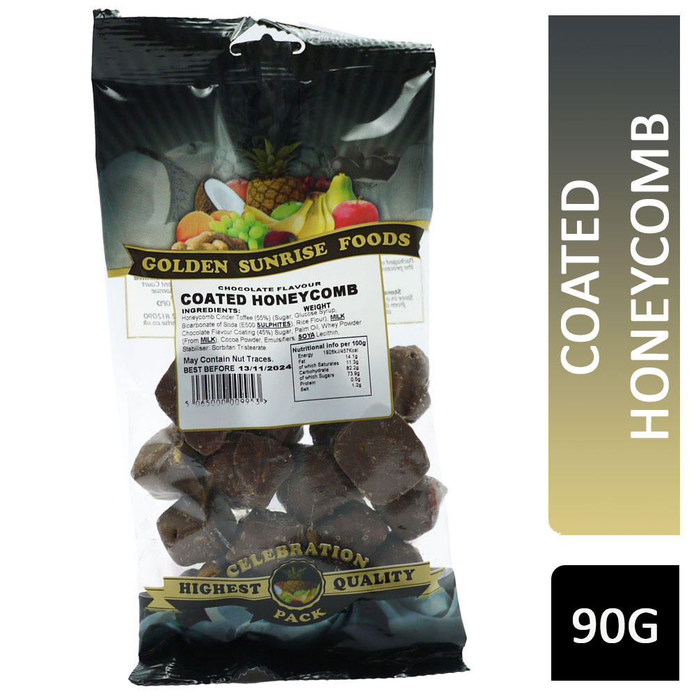 Golden Sunrise Foods Chocolate Flavour Coated Honeycomb 90g