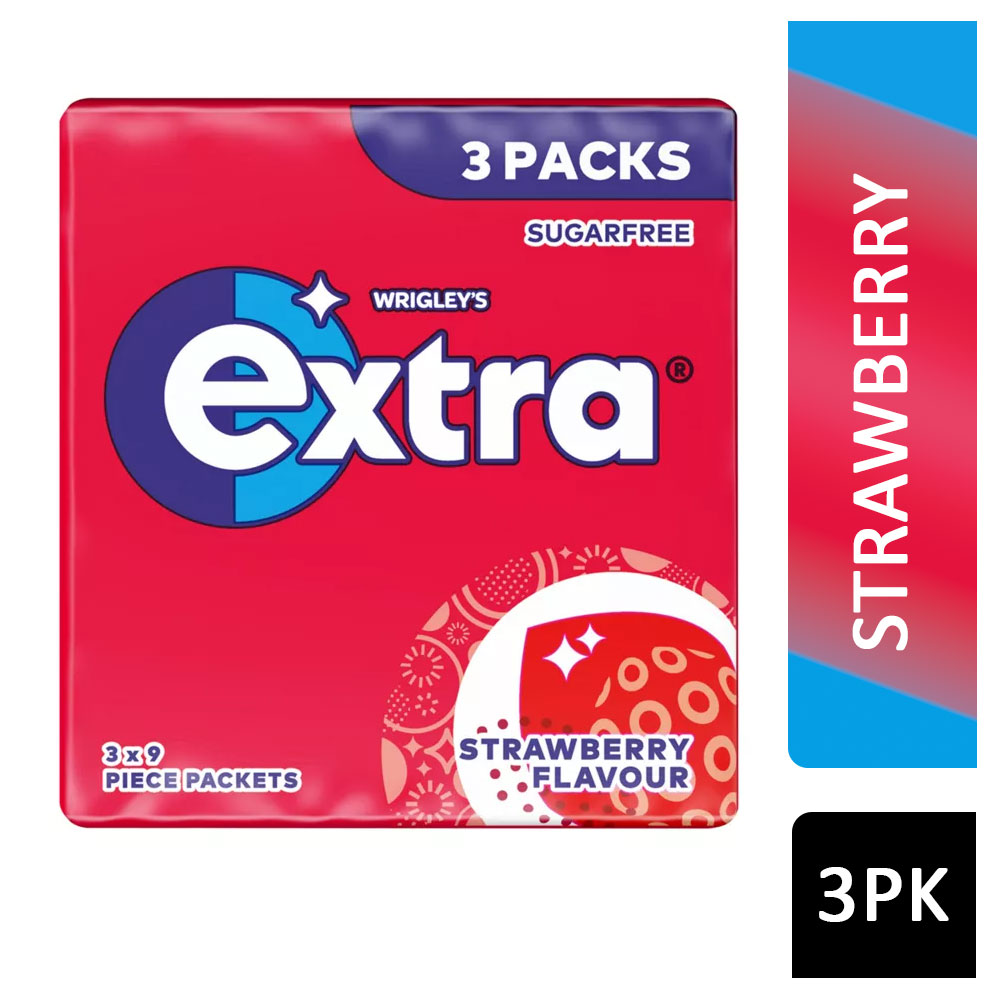 Wrigley's Extra Chewing Gum Strawberry Flavour 3pk