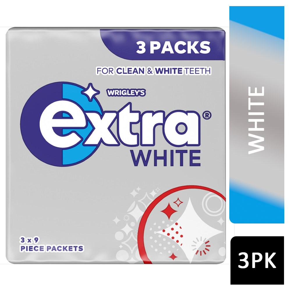 Wrigley's Extra White Chewing Gum Sugar Free 3pk