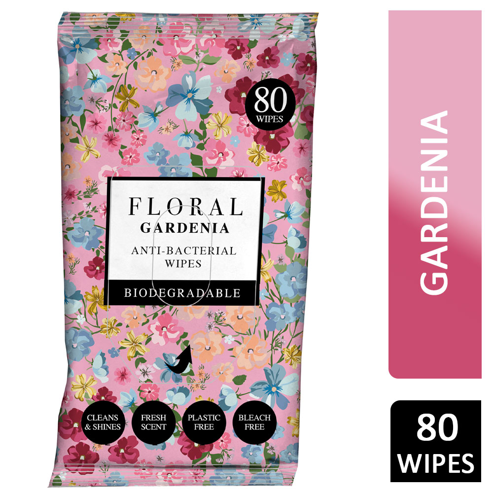 Floral Gardenia Anti-Bacterial 80 Wipes