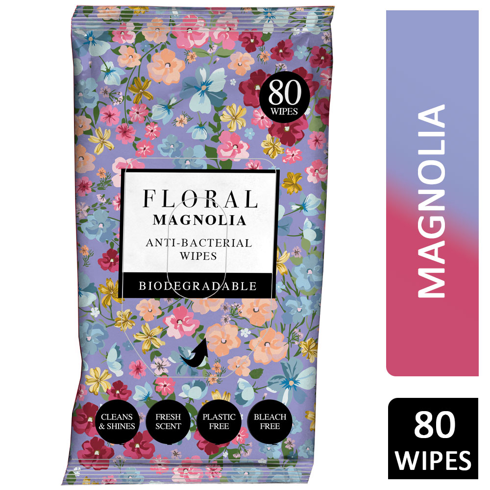 Floral Magnolia Anti-Bacterial 80 Wipes