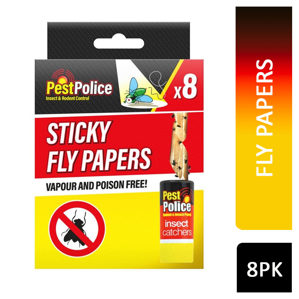Pest Police Sticky Fly Papers 8s