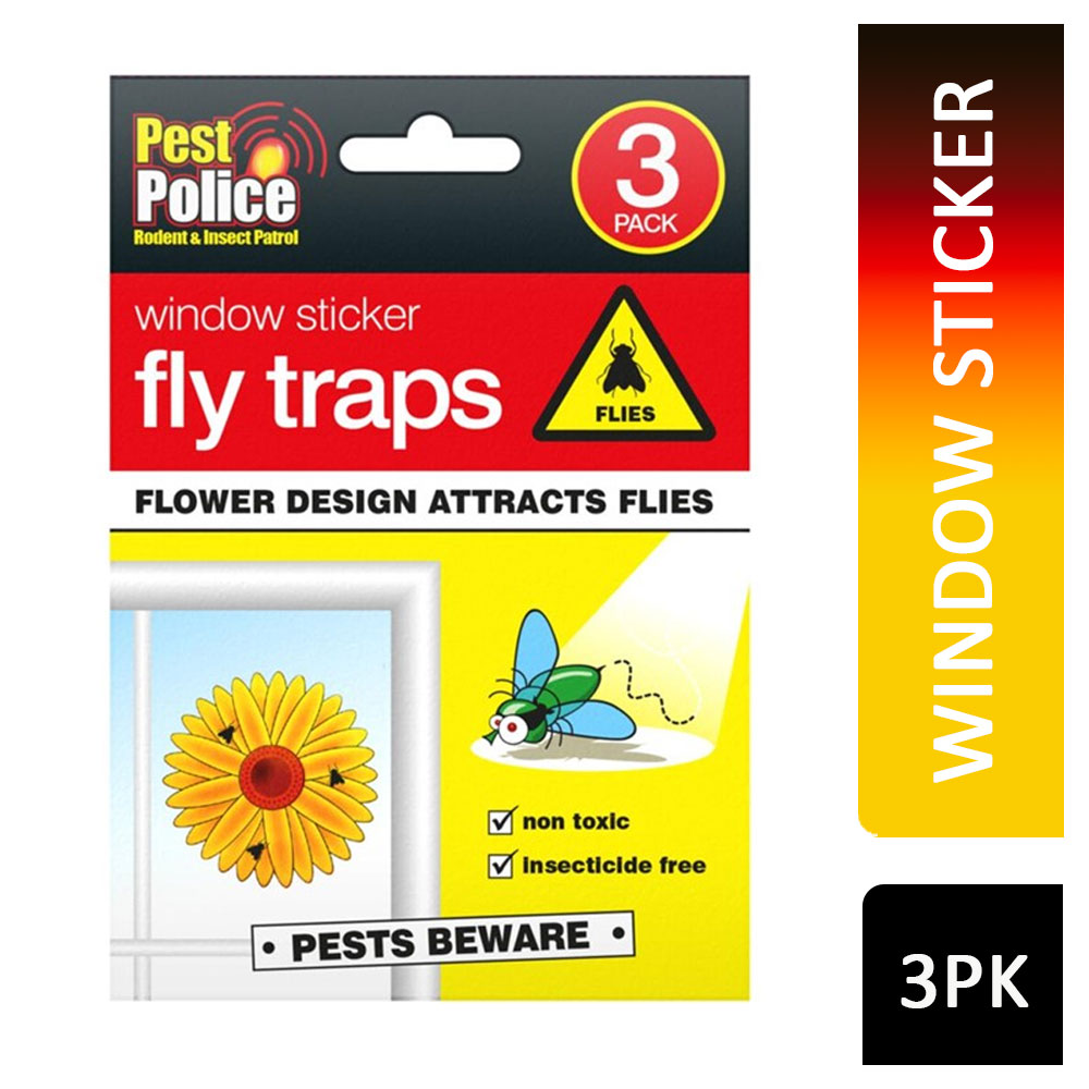 Pest Police Window Sticker Fly Traps 3s