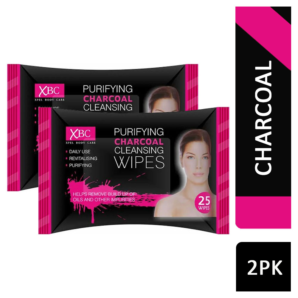XBC Purifying Charcoal Cleansing Facial Wipes 25’s 2PK